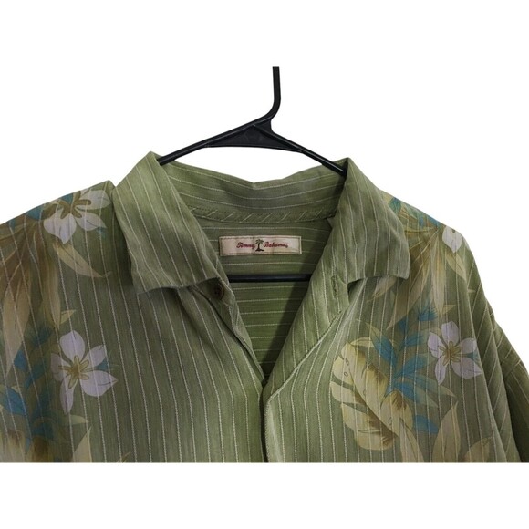 Tommy Bahama Shirt Men's Size XXL Green Hawaiian Button Up Floral - Picture 2 of 6